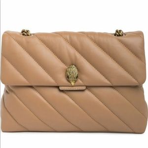 KURT GEIGER London Large Kensington Brown Soft Leather Shoulder Bag